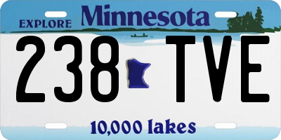 MN license plate 238TVE