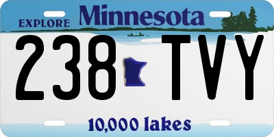 MN license plate 238TVY
