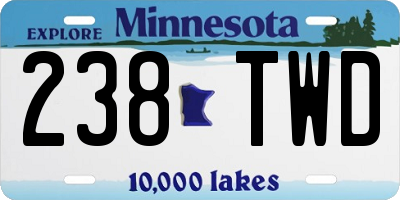 MN license plate 238TWD
