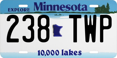 MN license plate 238TWP