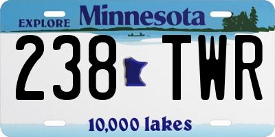 MN license plate 238TWR