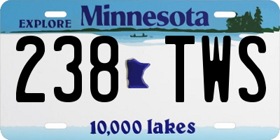 MN license plate 238TWS