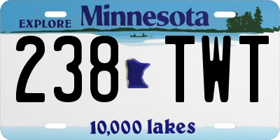 MN license plate 238TWT
