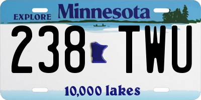 MN license plate 238TWU