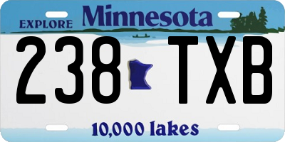 MN license plate 238TXB