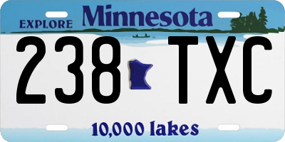 MN license plate 238TXC