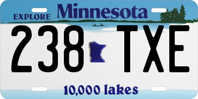 MN license plate 238TXE