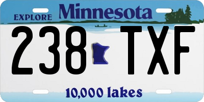 MN license plate 238TXF