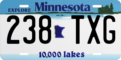 MN license plate 238TXG
