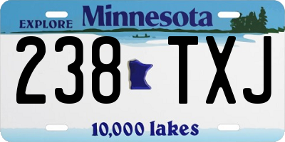 MN license plate 238TXJ