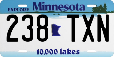 MN license plate 238TXN