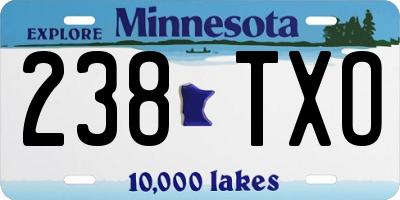 MN license plate 238TXO
