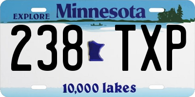 MN license plate 238TXP