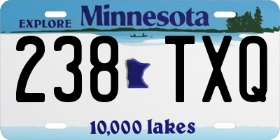MN license plate 238TXQ