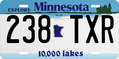 MN license plate 238TXR