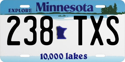 MN license plate 238TXS