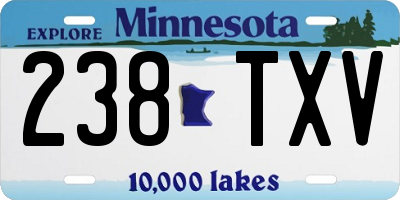 MN license plate 238TXV