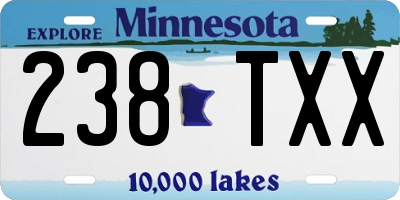 MN license plate 238TXX