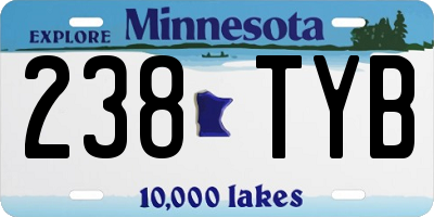 MN license plate 238TYB