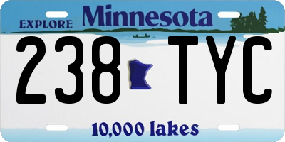 MN license plate 238TYC