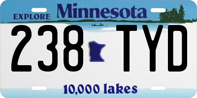 MN license plate 238TYD