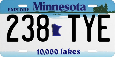 MN license plate 238TYE