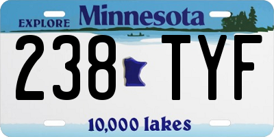 MN license plate 238TYF