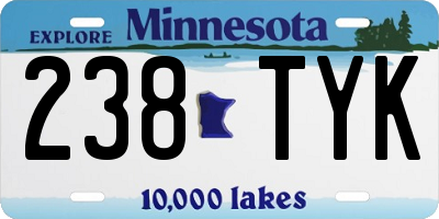 MN license plate 238TYK