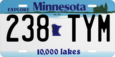MN license plate 238TYM