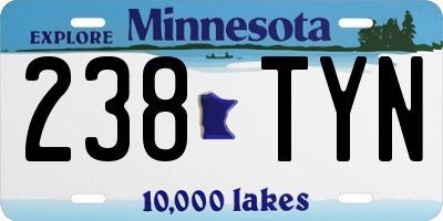 MN license plate 238TYN