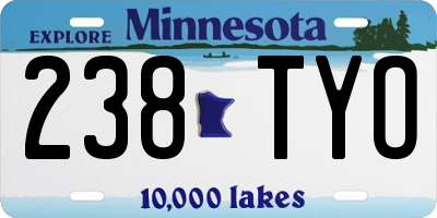 MN license plate 238TYO