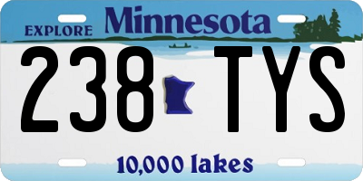 MN license plate 238TYS