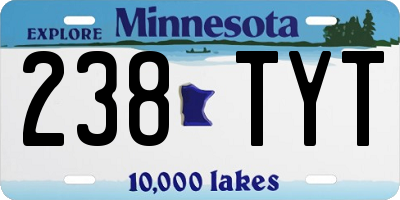 MN license plate 238TYT