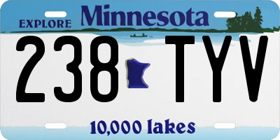 MN license plate 238TYV