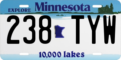MN license plate 238TYW