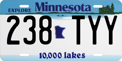 MN license plate 238TYY