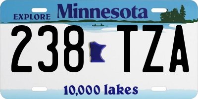 MN license plate 238TZA