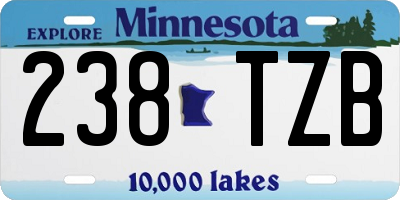 MN license plate 238TZB