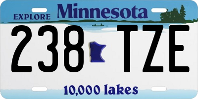 MN license plate 238TZE
