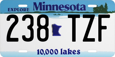 MN license plate 238TZF