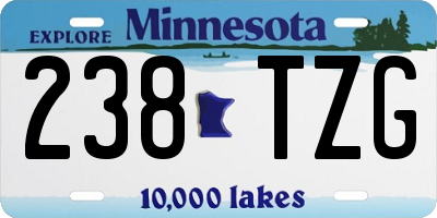 MN license plate 238TZG