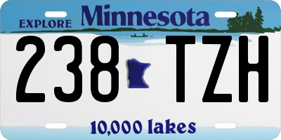 MN license plate 238TZH