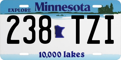 MN license plate 238TZI