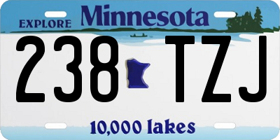 MN license plate 238TZJ