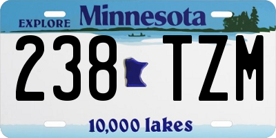 MN license plate 238TZM