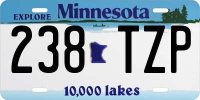 MN license plate 238TZP