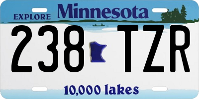 MN license plate 238TZR