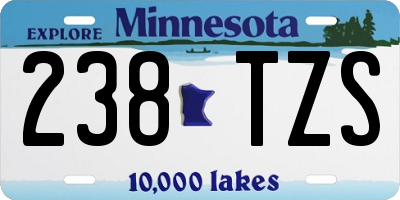 MN license plate 238TZS