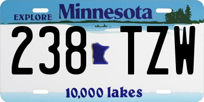 MN license plate 238TZW