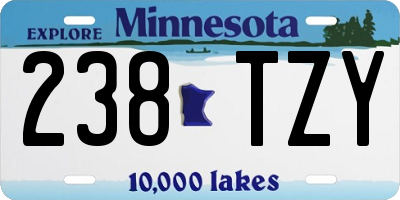 MN license plate 238TZY